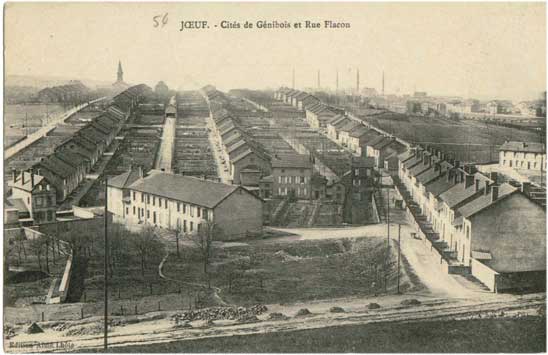 Vue générale des cités de Génibois et de la rue Flacon